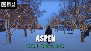 Aspen Colorado Cinematic Walking Tour through the famous ski town 4K. Best ski town in Colorado?