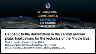 AAPG Webinar w/ Dr. Mark Gordon: Cenozoic brittle deformation in the central Arabian plate