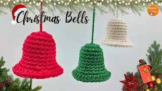 Crochet Christmas Ornament  | Easy Crochet Mini Christmas Bells for Beginners - Quick crochet gifts