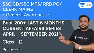 Best 200+ LAST 6 MONTHS CURRENT AFFAIRS SERIES APRIL - SEPTEMBER 2021 | Class 12 | Piyush Singh