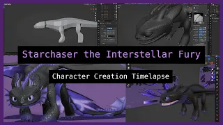 Starchaser the Interstellar Fury | Character Commission Timelapse | Blender 3D