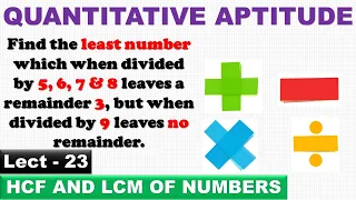 Find the least no. which when divided by 5, 6, 7 & 8 leaves remainder 3 | @ooruvathuarivu