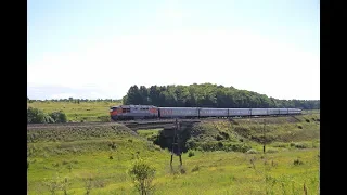 ТЭП70-0264 с пассажирским поездом, перегон Дедилово - Присады
