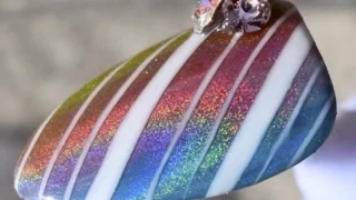 Rainbow Chrome Striped Nail Tutorial