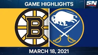 NHL Game Highlights | Bruins vs. Sabres – Mar. 18, 2021