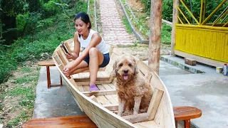 How to make wooden boat to replace raft - Assembling wooden slats to make a boat - Ut's Farm