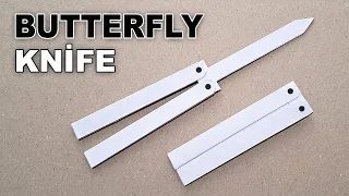 DIY - HOW TO MAKE A BUTTERFLY KNIFE FROM A4 PAPER - ( Butterfly Knife ! )