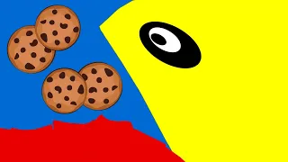 Algodoo | Big Yellow Face VS Cookies.  大きな黄色い顔とクッキー