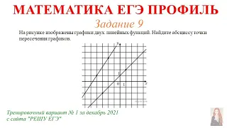 ЕГЭ Профиль 9 задание Тренировочный вариант 1 декабрь 2021