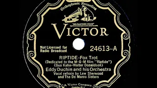 1934 HITS ARCHIVE: Riptide - Eddy Duchin (Lew Sherwood & De Marco Sisters, vocal)