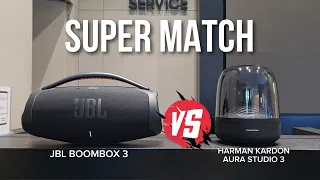 JBL Boombox 3 vs Harman Kardon Aura Studio 3 crazy sound battle💥