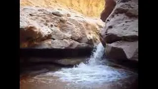 Small waterfall at Sulfur Creek, Capitol Reef National Park, Utah