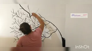 Como pintar árvore de cerejeira na parede