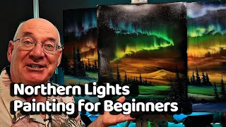 Create A Masterpiece With the Bob Ross Technique | Painting The Northern Lights