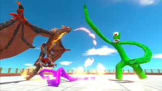 Who can survive the fire lava dragon Animal Revolt Battle Simulator