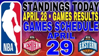 nba playoffs standings today April 28, 2024 | games results | games schedule April 29, 2024