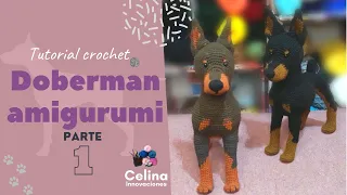 Amigurumi Doberman breed Knitting🐾 step by step tutorial! PART 1 😊 Celina crochet innovations