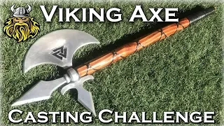 Casting An Aluminum VIKING AXE From Scrap Metal - Hand Made Viking Axe Casting Challenge