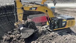 Caterpillar 352F Excavator Loading Mercedes & MAN Trucks - Ascon Ltd