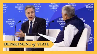 Secretary Blinken participates in a moderated conversation Tom Friedman at the World Economic Forum