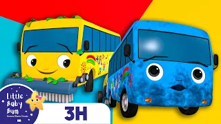 Tidy Up Bus Song | Vehicle songs |  3 hours of 🚌Wheels on the BUS Songs! 🚌 Nursery Rhymes for Kids