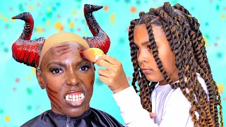 Kids Transform Mom Into Halloween MONSTER!