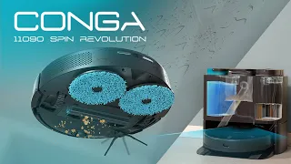 Conga 11090 Spin Revolution Staubsaugerroboter mit Selbstentleerung und selbstreinigender Basis.