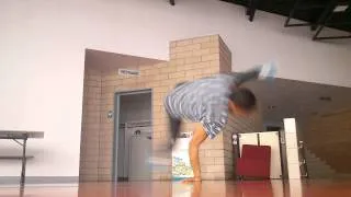 Breakdance windmill to flare