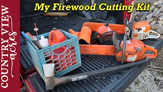 My firewood cutting kit.  Here's what I take with me to Cut trees and firewood?