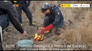 Muestreo de frente de colada para estudio de cristalización (28/9/21). Erupción La Palma. IGME-CSIC