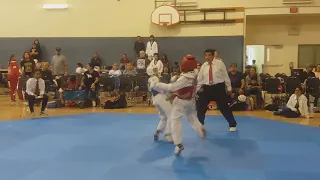 Santa Maria Taekwondo Championships 10/6/18 ~ Isaac sparring (match #1)