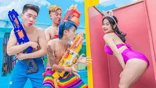 TOP 10 COMPETITION GIRL TIK TOK PRANK BATTLE NERF Dr. RGirl Nerf Guns FUNNY COUPLE PRANK VTL Nerf