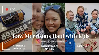 *RAW* Amazon Prime Morrisons Haul with Kids. Easter Holiday Mayhem.