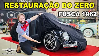 08 MESES em 30 MINUTOS! Passo a passo da RESTAURAÇÃO do FUSCA 1962 + PERSONALIZAÇÃO COMPLETA! 🖤😱