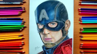 Drawing Captain America(Chris Evans) — Timelapse / Speed Drawing