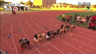 Complete 100 Meter final challenger games Jake Paul defeated by Deestroying