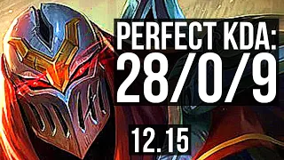 ZED vs PANTHEON (JNG) | 28/0/9, Legendary, 7 solo kills, 600+ games | EUW Diamond | 12.15