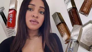 NEW FENTY BEAUTY LIP GLOSS! HOT CHOCOLIT FANTASY GLOSS BOMB + CHAMP STAMP FANTASY & MORE!