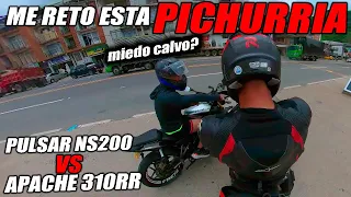 ME RETO UNA Pulsar NS200fi🆚Apache 310RR🛑Fullgass Candelenado en Villeta