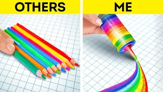 New School Hacks VS Gadgets: Rainbow Pencil for Pieces of ART