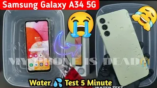 Samsung Galaxy A34 5G Water Test 💦 | Let's See Galaxy A34 5g is Waterproof Or Not? 😱