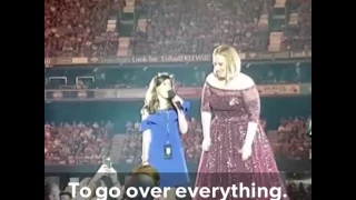 Adele invites girl on stage, girl belts out 'Hello'