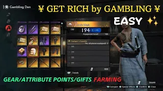 Rise of the Ronin : Get Rich by Gambling - Gears/Attribute Points/Gifts Farming