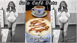 PREGNANCY CRAVINGS: Solo Café Date @ 38 weeks Pregnant + Driving with contractions + Prenatal Visits