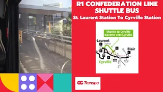 OC Transpo R1 Confederation Line Shuttle Bus - St. Laurent Station To Cyrville Station - Full