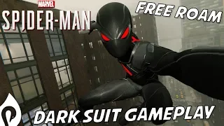 Spider-Man (PS4) - Dark Suit Free Roam & Combat Gameplay