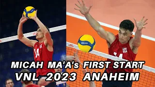 Micah Ma'a First Start at VNL 2023 Anaheim : USA vs Bulgaria (Full Game)
