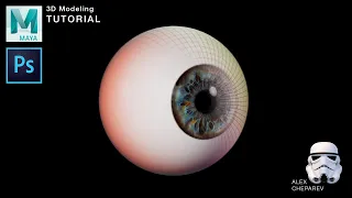 3D Modeling an Eye in Maya - Texturing in Photoshop