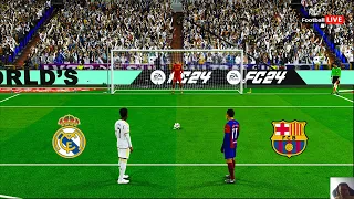 Real Madrid vs Barcelona - Penalty Shootout | El Clasico La Liga 2023-24 | Vinicius v Raphinha | PES