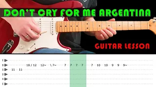 DON'T CRY FOR ME ARGENTINA - Guitar lesson (with tabs) - The Shadows